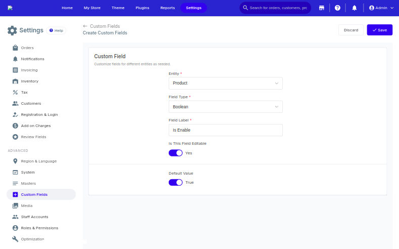 How do I create a custom field?