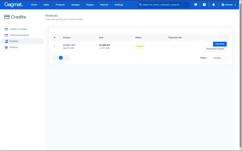 How do I download invoices?