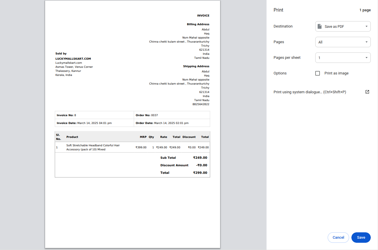 How do I print an Invoice?