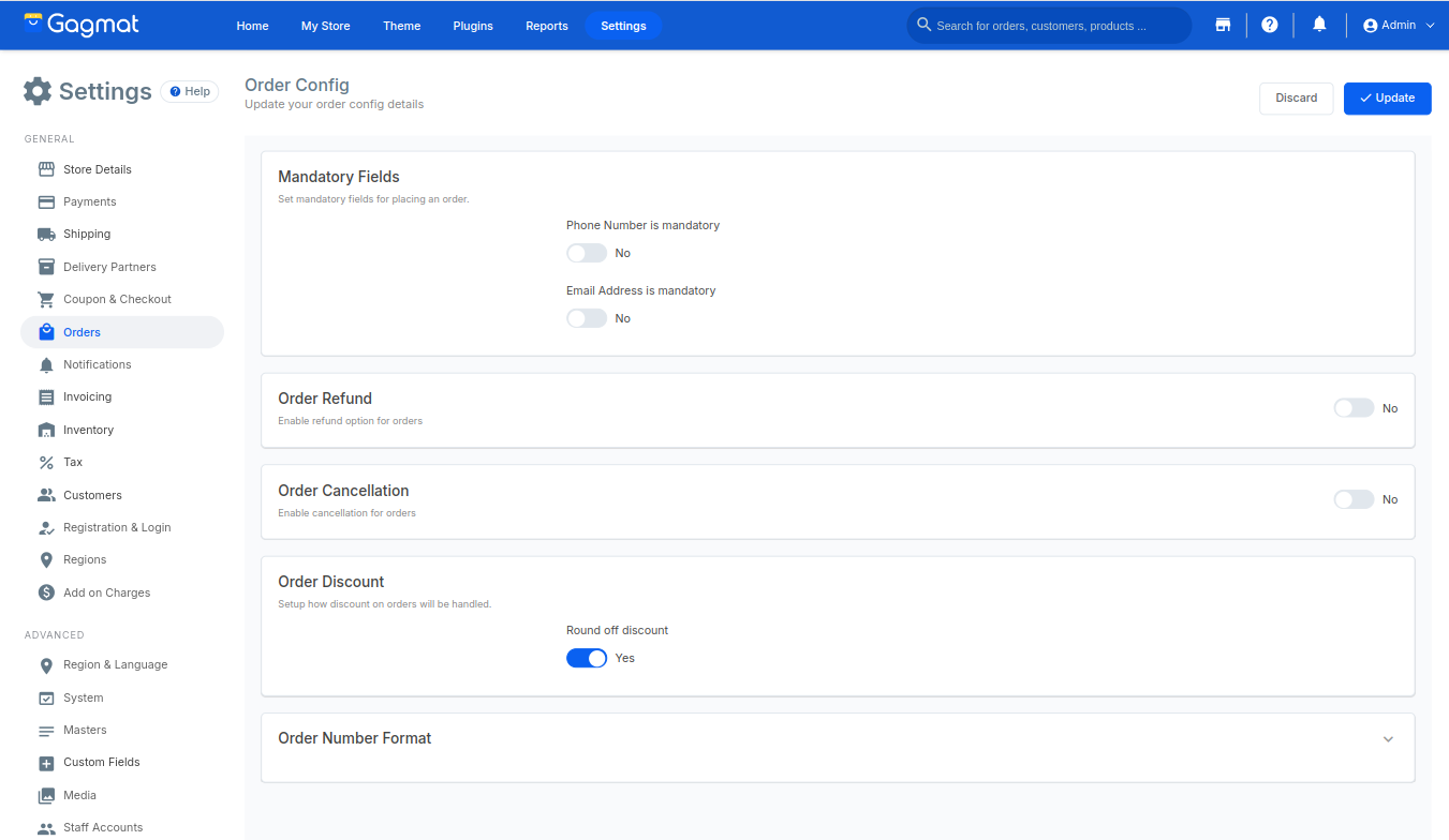 How do I enable order refunds?