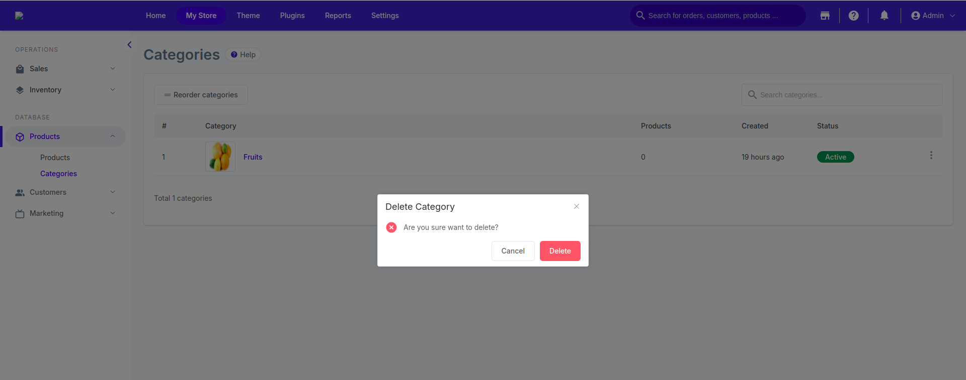 How can I delete a category?
