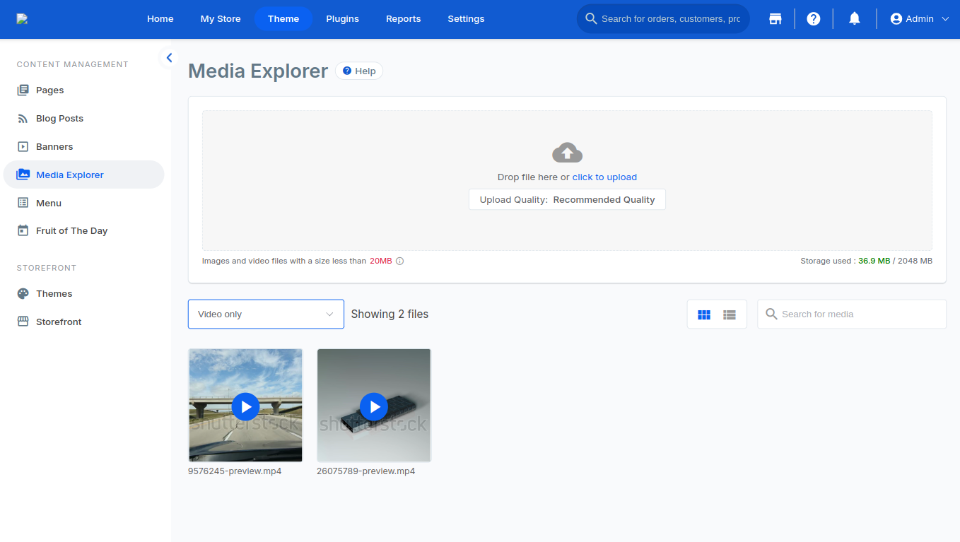 How to upload media files?