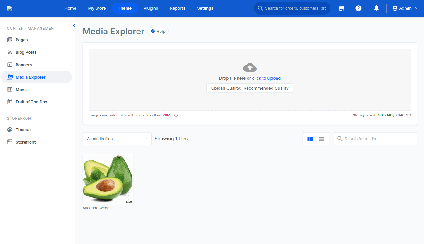 How to upload media files?