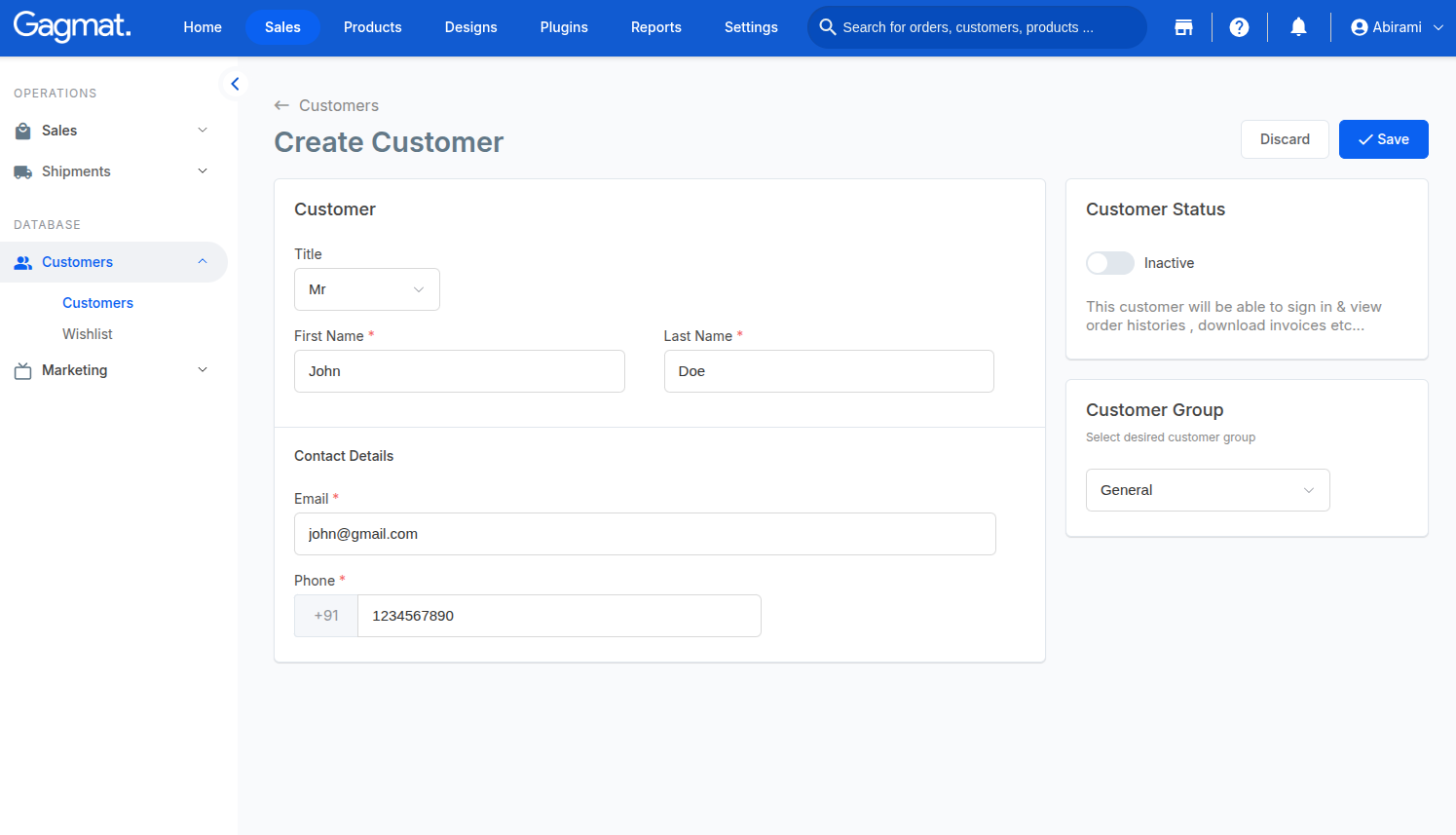 How to create customer manually?