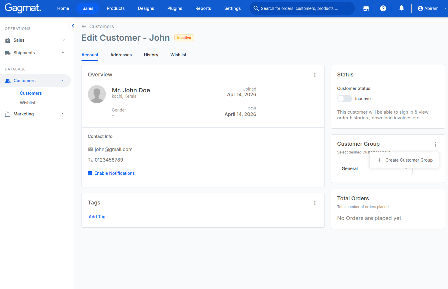 How to create customer manually?