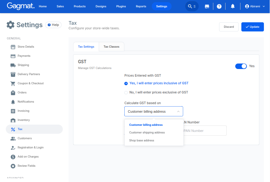 How do I configure taxes for my store?