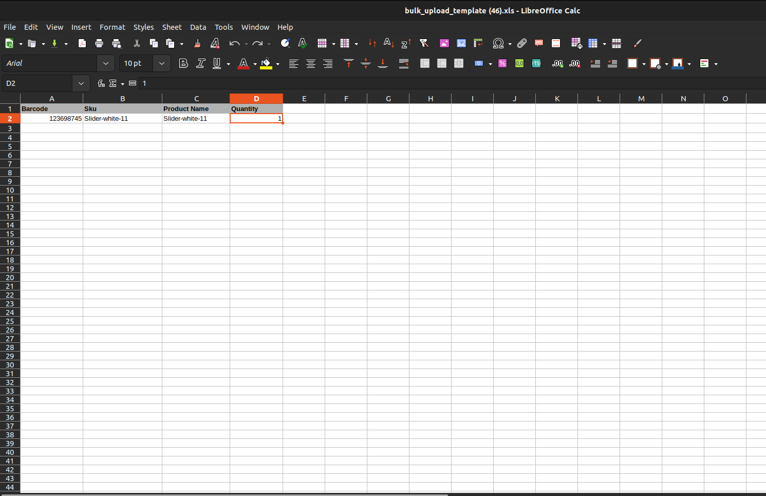 How to bulk update inventory?