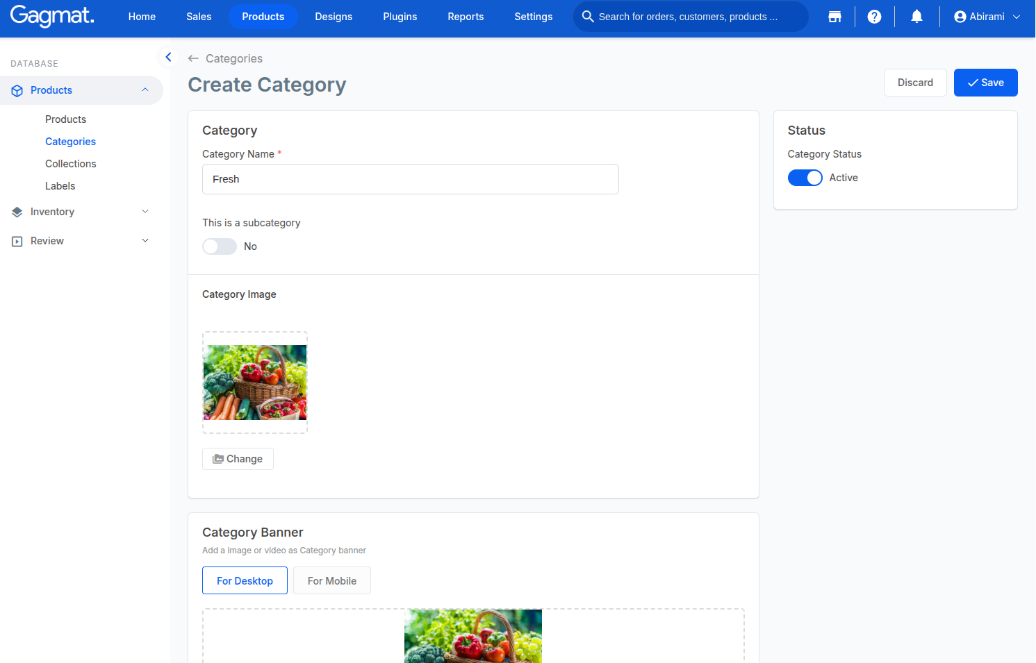 How to create a category