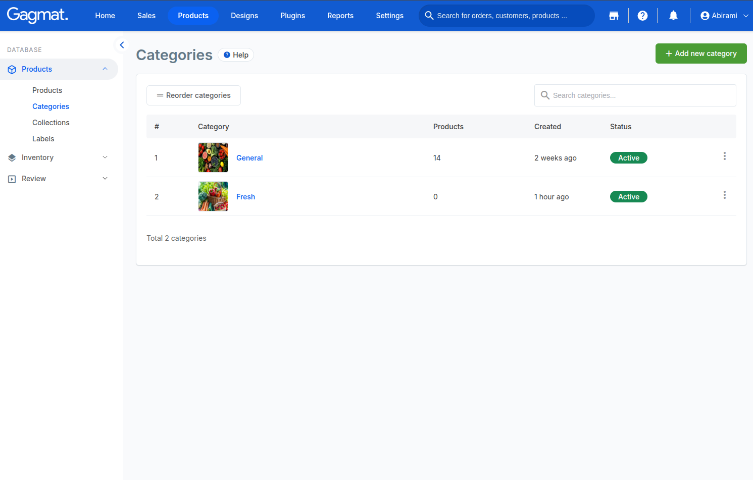 How can I rearrange categories?